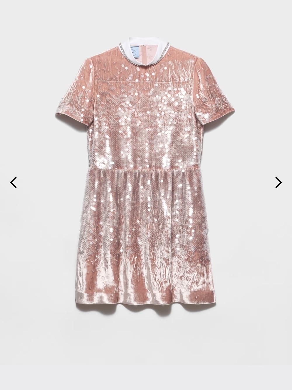 Prada Rose Pink Velvet Sequin A‑Line Dress